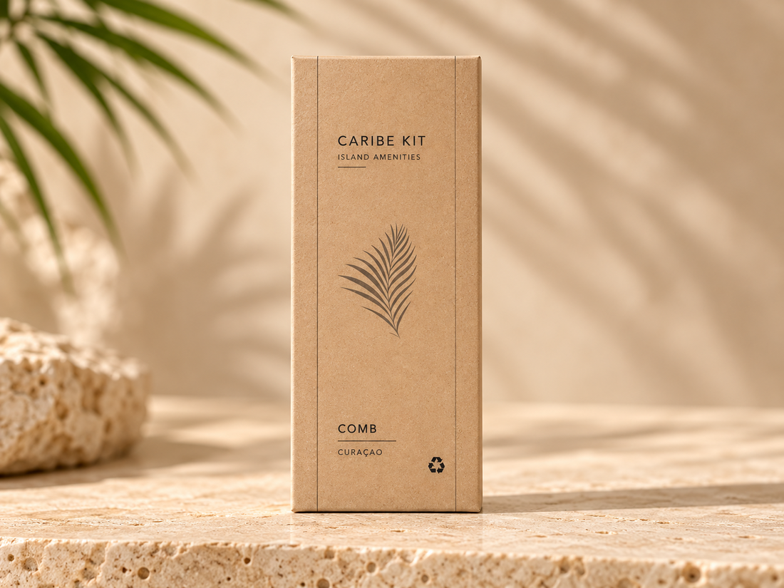 Caribe Kit Essential Travel Comb in kraft packaging