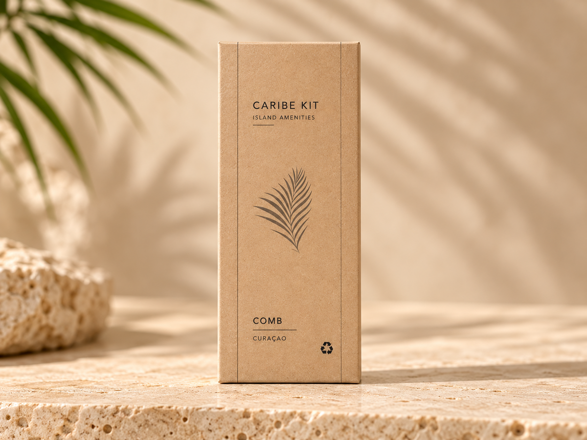 Caribe Kit Essential Travel Comb in kraft packaging