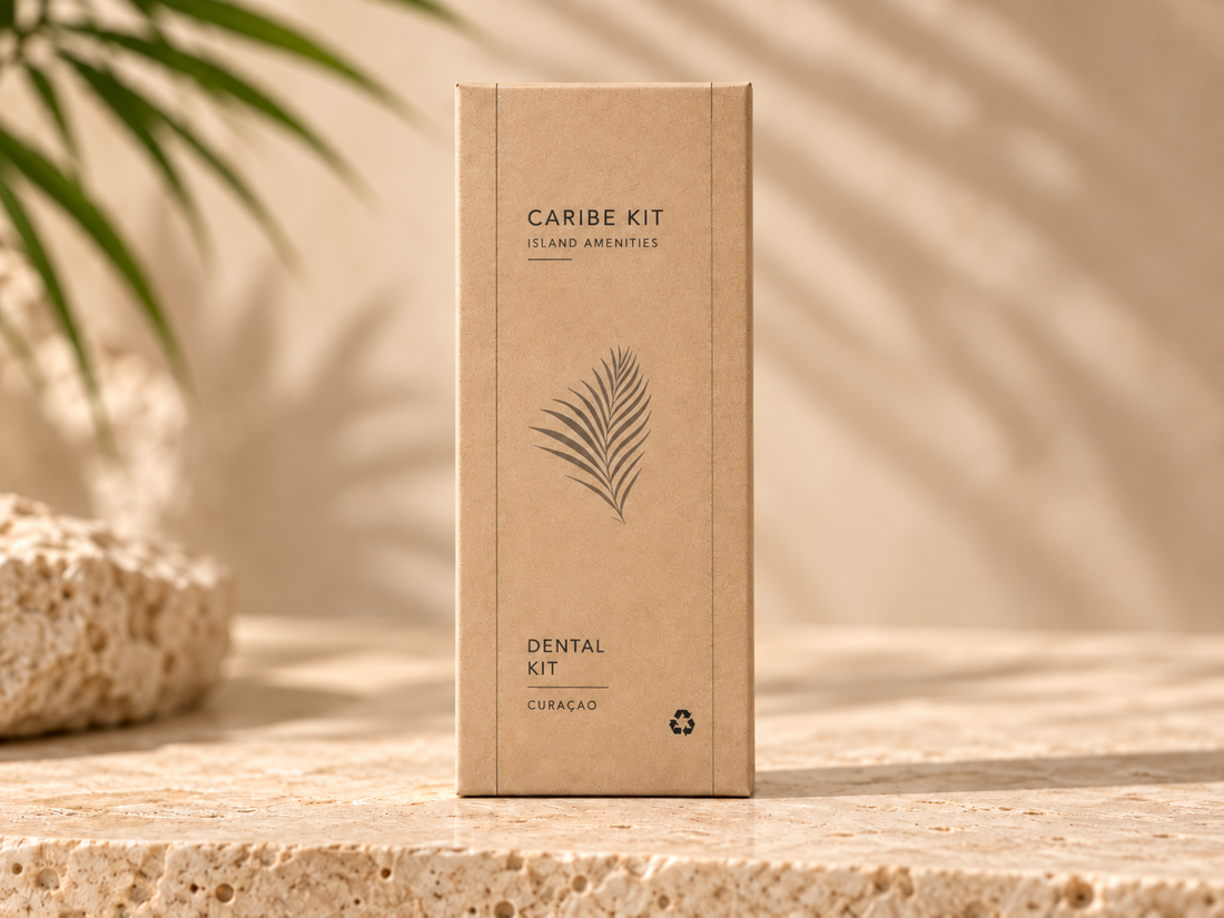 Caribe Kit Essential Dental Kit in kraft packaging