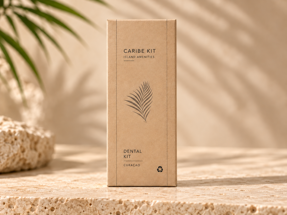 Caribe Kit Essential Dental Kit in kraft packaging
