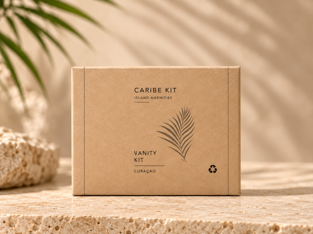 Caribe Kit Essential Vanity Kit in kraft packaging